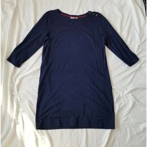 Kenar Blue Striped 3/4 Sleeve Shirt Dress